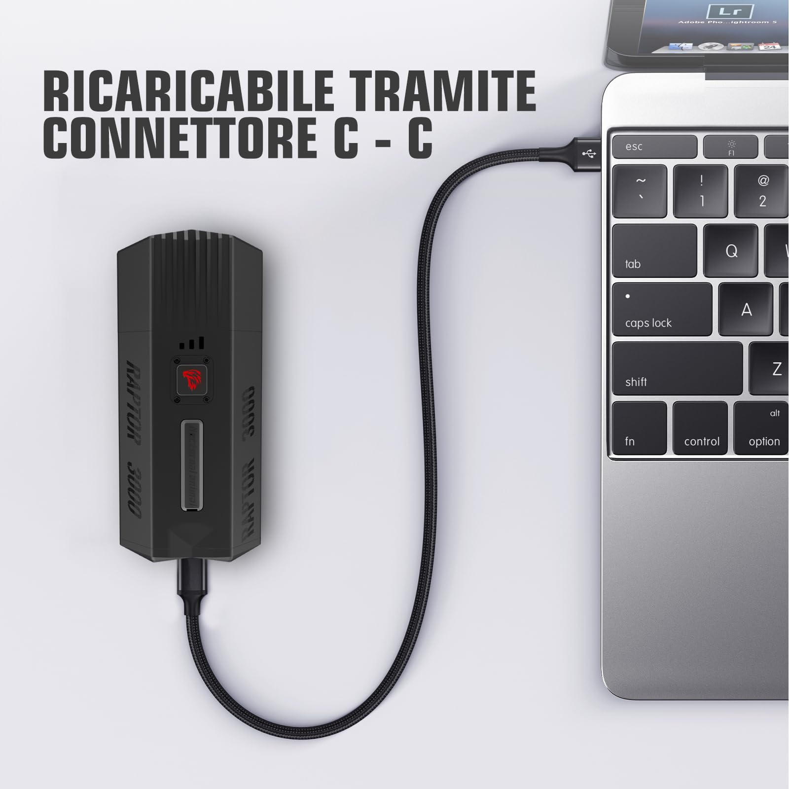 Gaciron RAPTOR Luce Bicicletta Anteriore a doppia fonte luminosa,3000lm 10000mAh luci bicicletta led ricaricabile impermeabile IPX6,Faro anteriore per bicicletta in alluminio con telecomando wireless