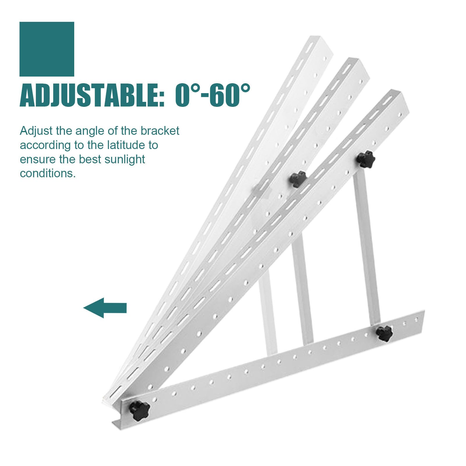 Staffa per pannello solare per moduli solari, staffe di montaggio per pannelli solari, lega di alluminio/angolo di supporto regolabile, kit di montaggio per supporto fotovoltaico per casa collegata a