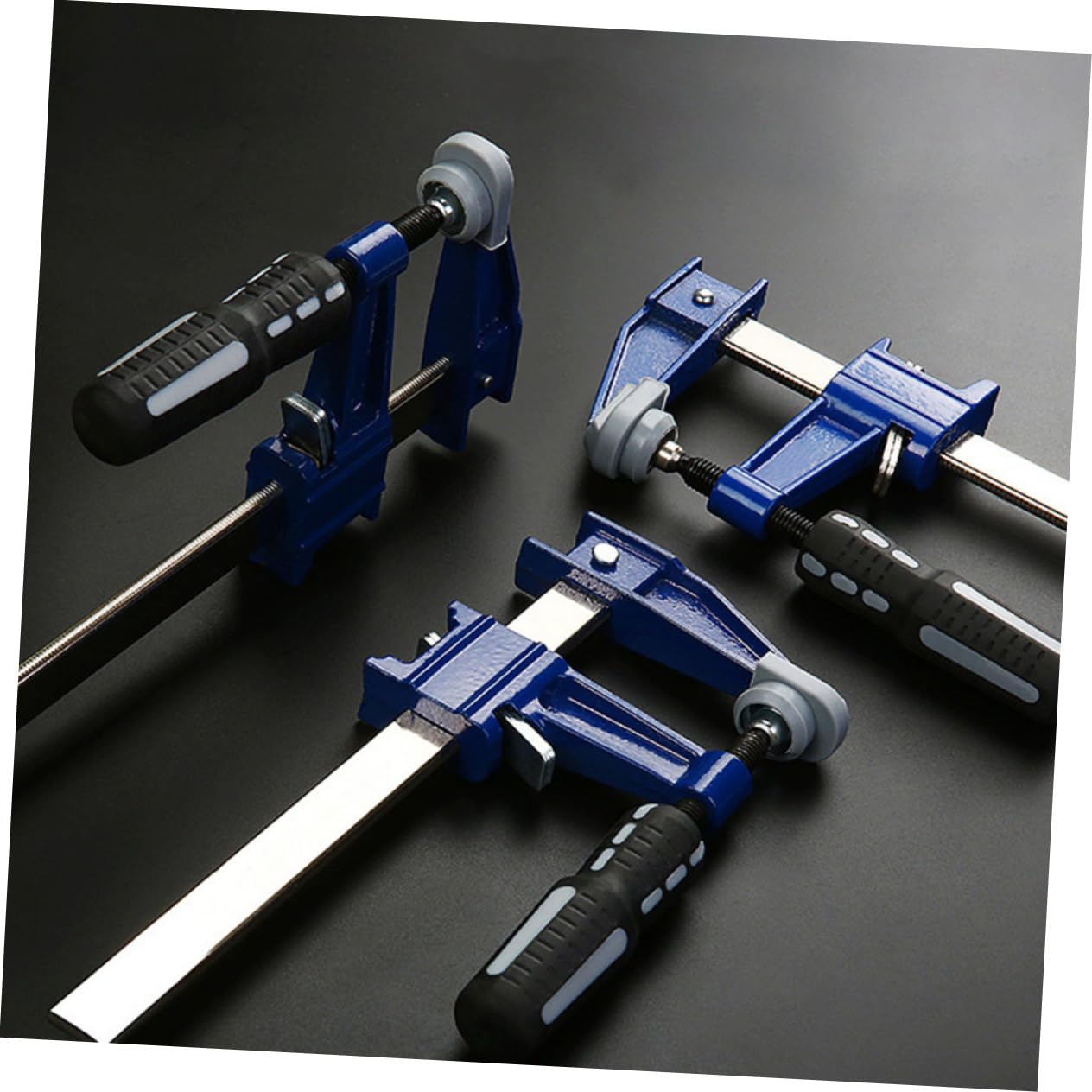 Abrazadera F para Carpintería de Acero y Plástico Azul | Diseño Ergonómico y Tacto Cómodo, Sujeción Estable, Amplia Gama de Aplicaciones para Carpinteros