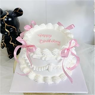 20 Pack Bow Cupcake Toppers Birthday Bowknot Ribbons Coquette Pink Bow High Footed Cup Balloon Wall Party Decorations Bridal Cake Dessert Picks Baby Girl Boy Wedding Party Supplies pink1