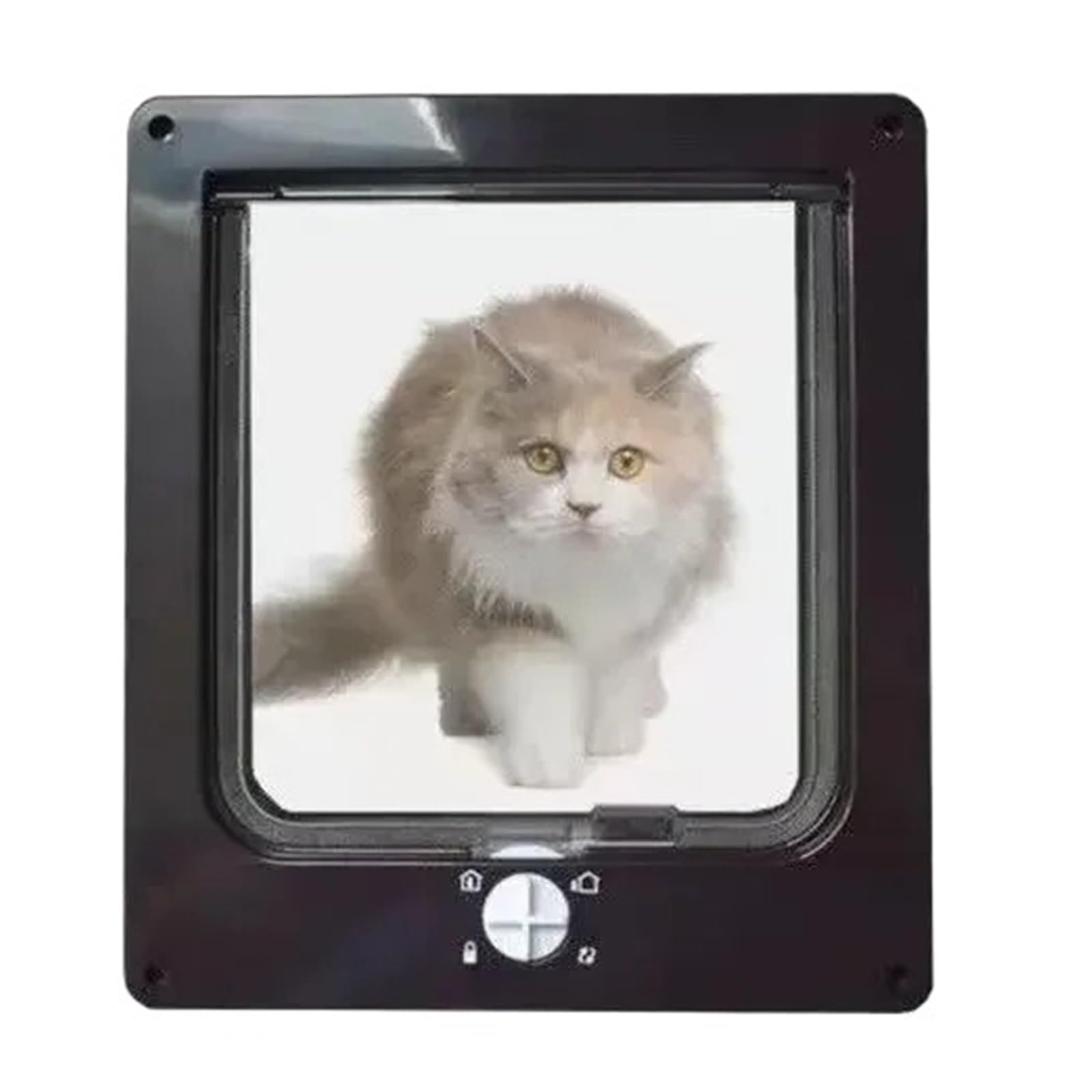 Cat Flap Dog Cats 4 Way Security Lock Door For Kitten ABS Plastic Small Pet Gate Kit(Color3,XL)