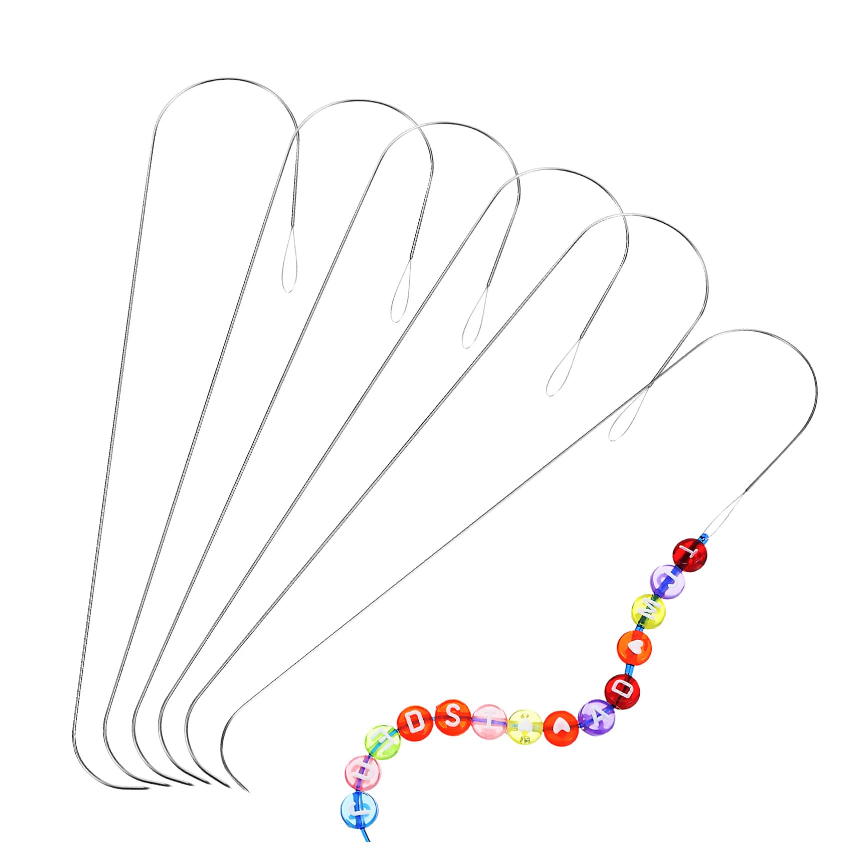 IWOWHERO Beading Needles 6pcs Beading Spinners Bead Threaders Bead Stringing Tools Embroidery Needles