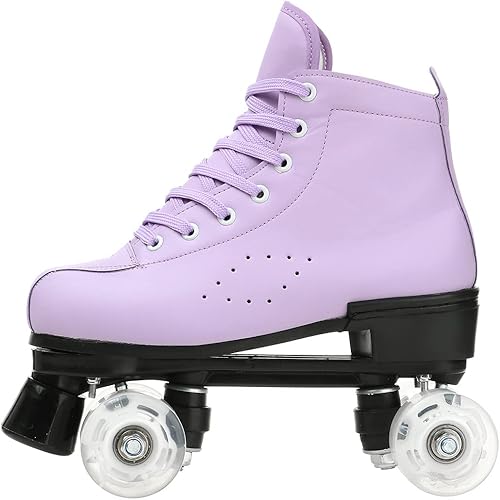 Miniatura 6 de Womens Roller Skates Classic High-top Double-Row Leather Adult Roller Skates Outdoor Four Wheel Double Skates for Girls Unisex