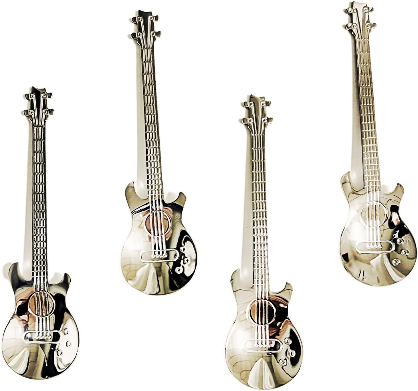Stainless Steel Coffee Spoon, Dessert Tea Appetizer Bistro Cake Ice Cream Sugar Spoons (Guitar)
