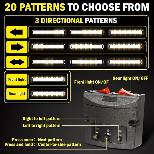 Miniatura 5 de ASPL - Barra de luces estroboscópicas de techo de perfil bajo de 53 pulgadas con 260 LED, luces de advertencia de emergencia de alta intensidad,
