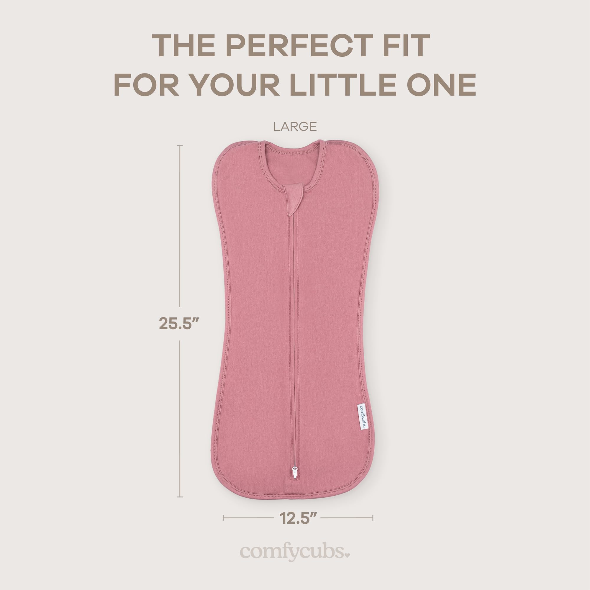 Comfy Cubs Puckdecke für Babys, Mädchen und Jungen, einfacher Reißverschluss, 2er-Pack, Neugeborenen-Schlafsack (Größe L, 3-6 Monate, Blush, Mauve)