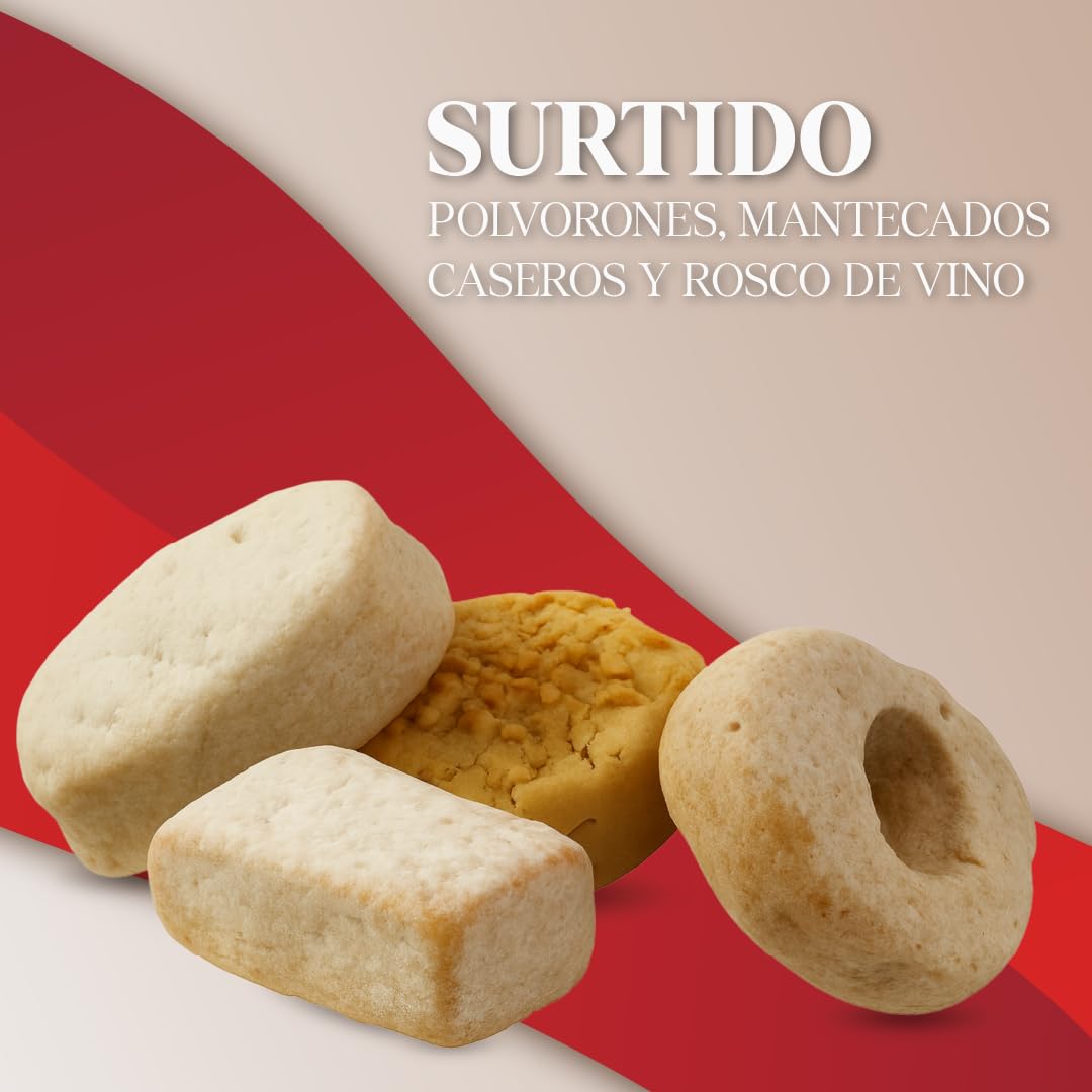 LAPASION – Surtido De Polvorones, Mantecados Caseros Y Rosco De Vino | Hojaldre Españoles Para Regalo | Artesanos| Chuches Navidad | Contienen Almendras | Caja De 3kg