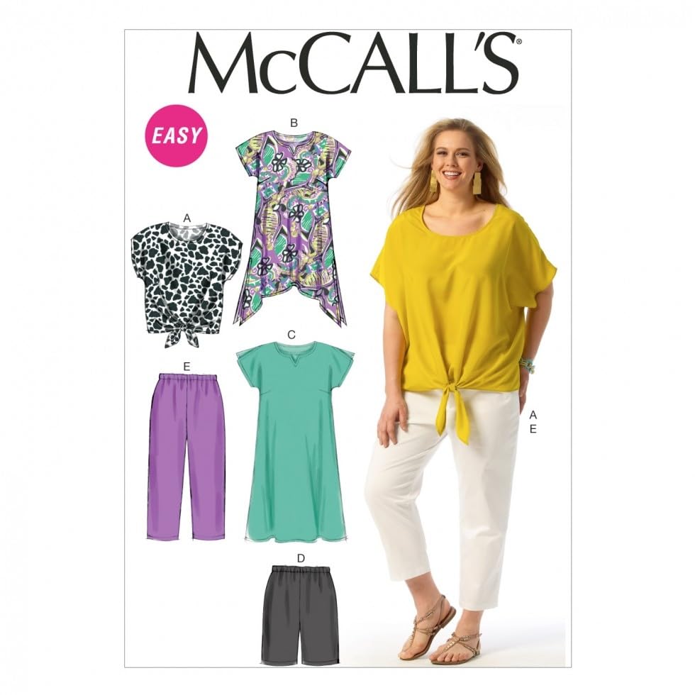 McCall's Ladies Plus Size Easy Sewing Pattern 6971 Top, Tunic, Dress, Shorts & Pants
