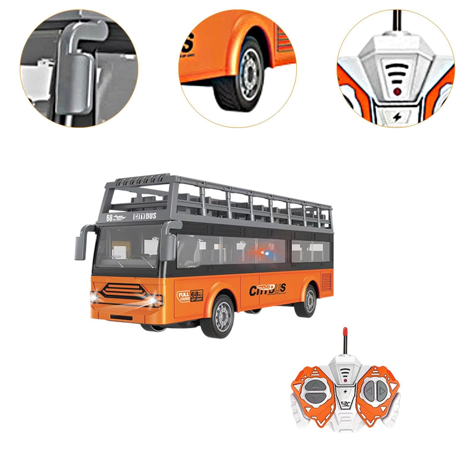 Modelo de Autobús Urbano, Autobús Escolar de Juguete, Escala 1/30, Regalos, Modelo de Camión Clásico con Luces Y Neumáticos Realistas, Autobús de Dos Pisos B