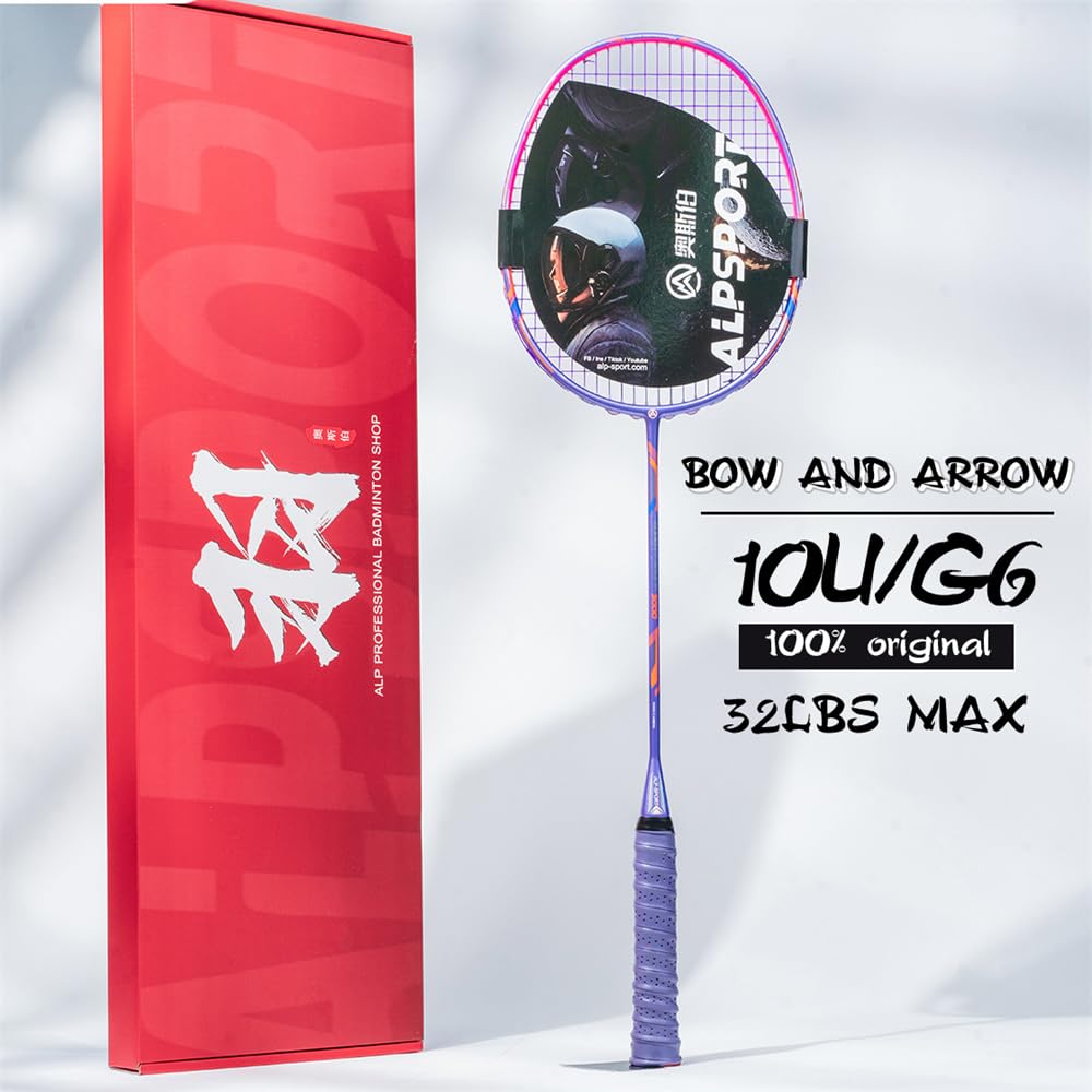 Rakieta do badmintona z włókna węglowego - 10U ultralekka waga 52 g - profesjonalne męskie i damskie sporty do badmintona