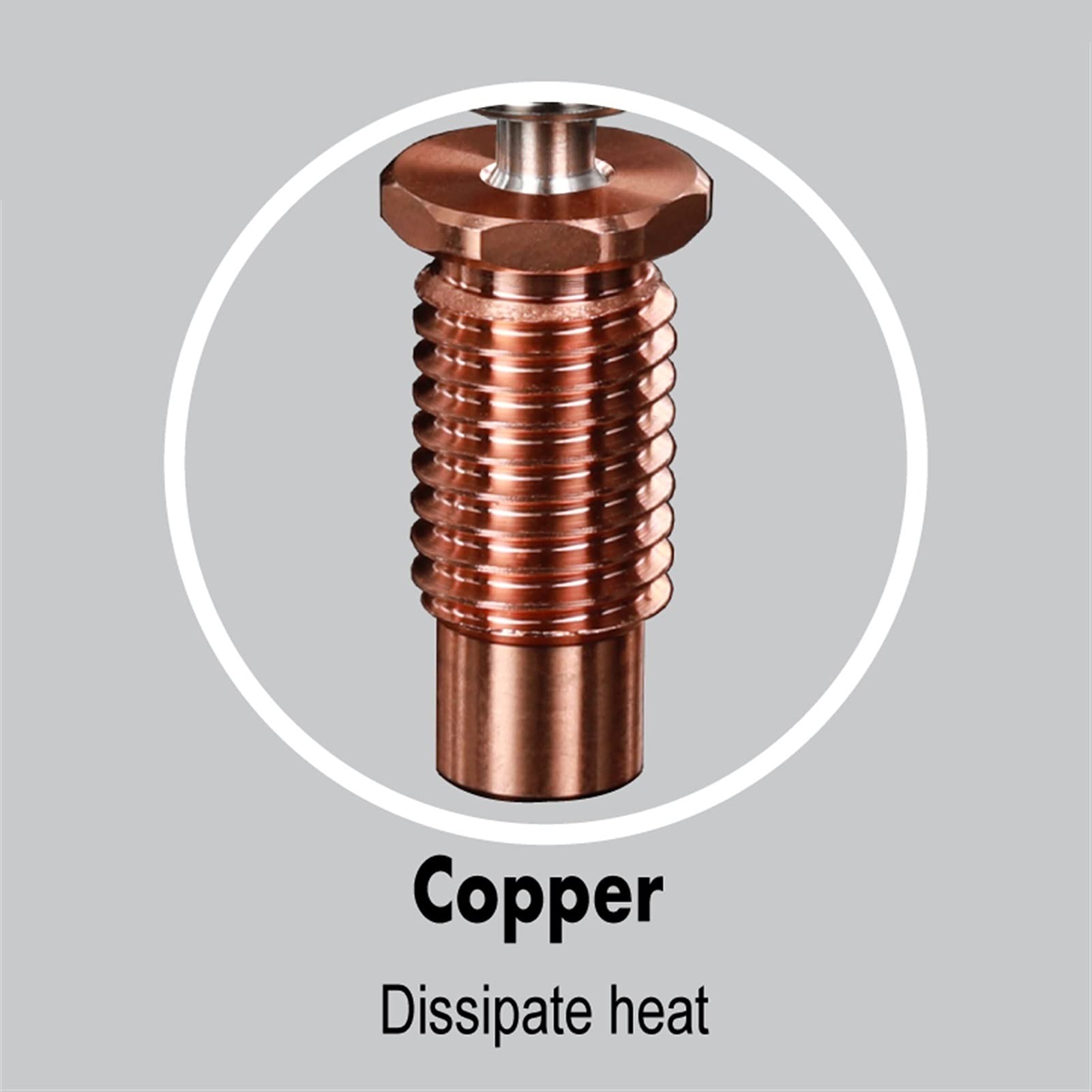 Druckerteile 2021 Mellow All-Metal NF V6-TCrazy Heat Break Titan & Kupfer 3D-Drucker Düsenhals für 1,75 mm E3D V6 HOTEND Heizblock-Reparaturteile (Größe : 3 Stück) (Size : 5Pcs)