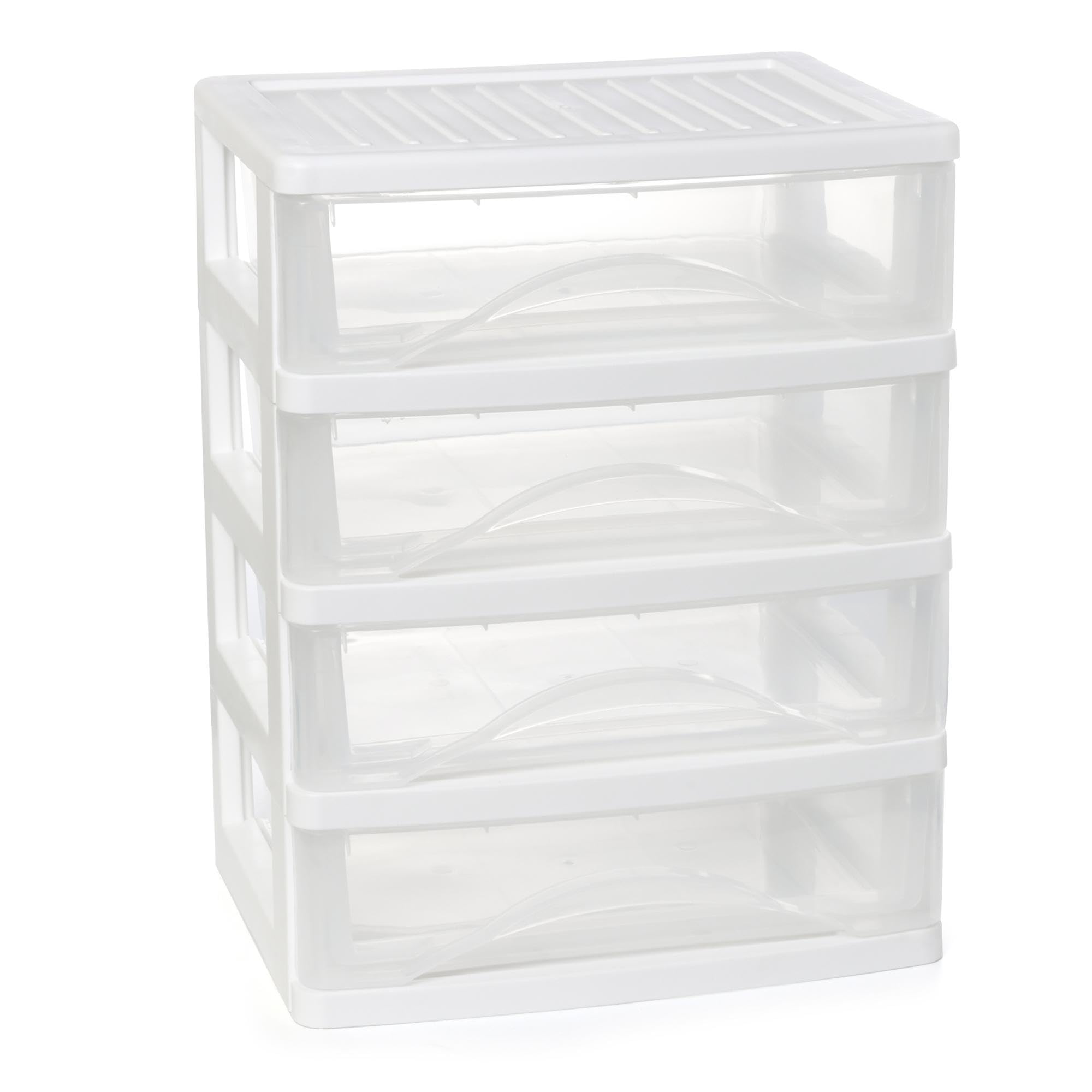 Photo 1 of Gonice Plastic Drawer Organizer, White, 4 Drawer Storage