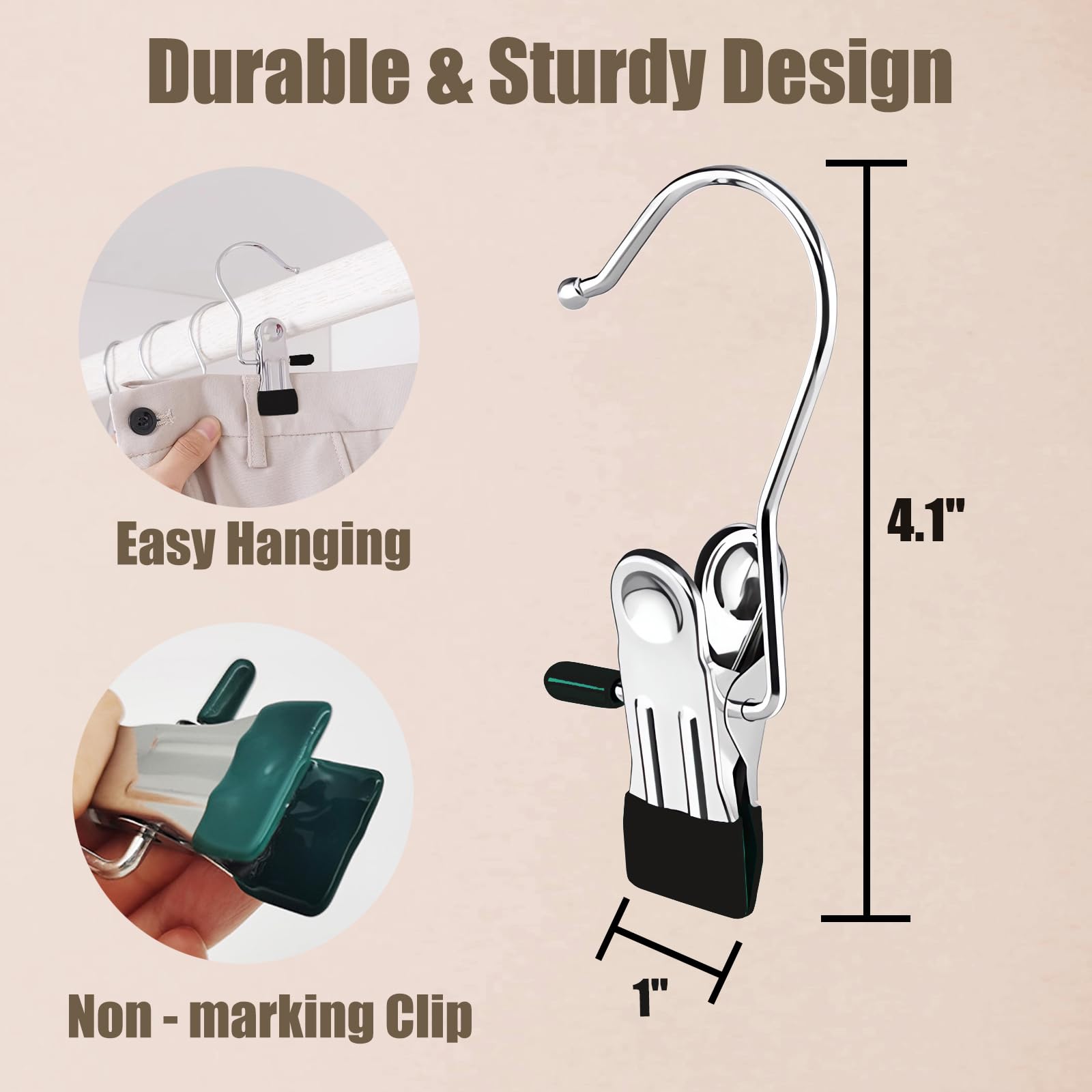 Perchas para pantalones con clips, organizador de leggings de metal para armario, paquete de 20 perchas que ahorran espacio con clips para pantalones de yoga, organizadores de armario y almacenamiento