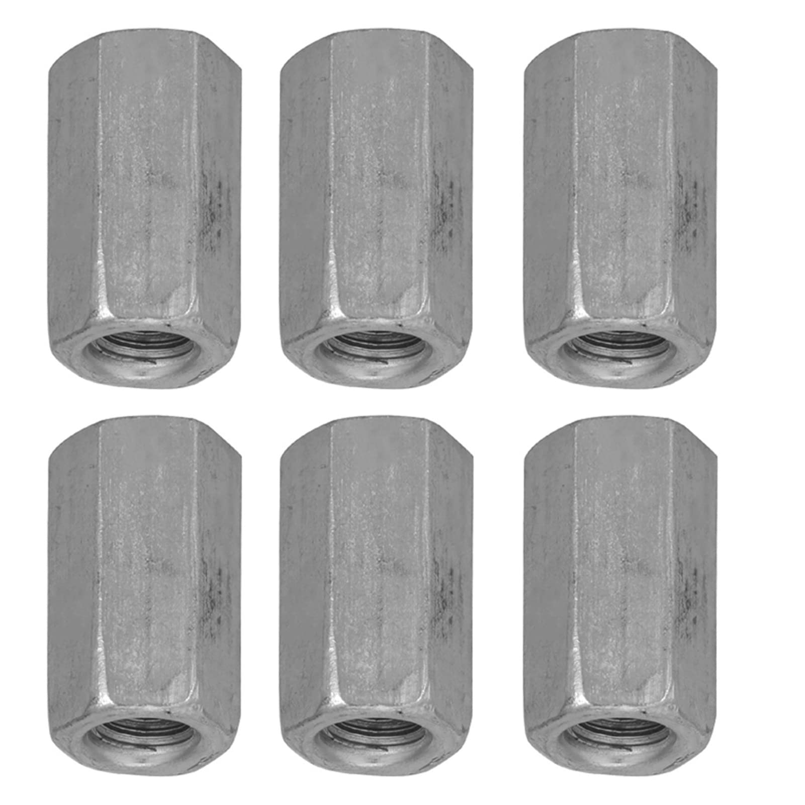 Dadi Esagonali Lunghi M6 - 10 Pezzi Zincati Per Fissaggi, Barre Filettate - Foto 3