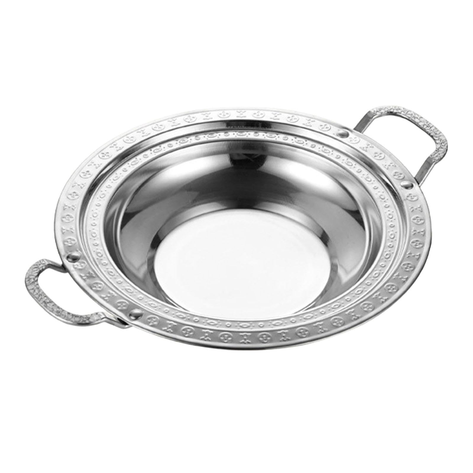 Wok en acier inoxydable 30cm à double poignée pour cuisson