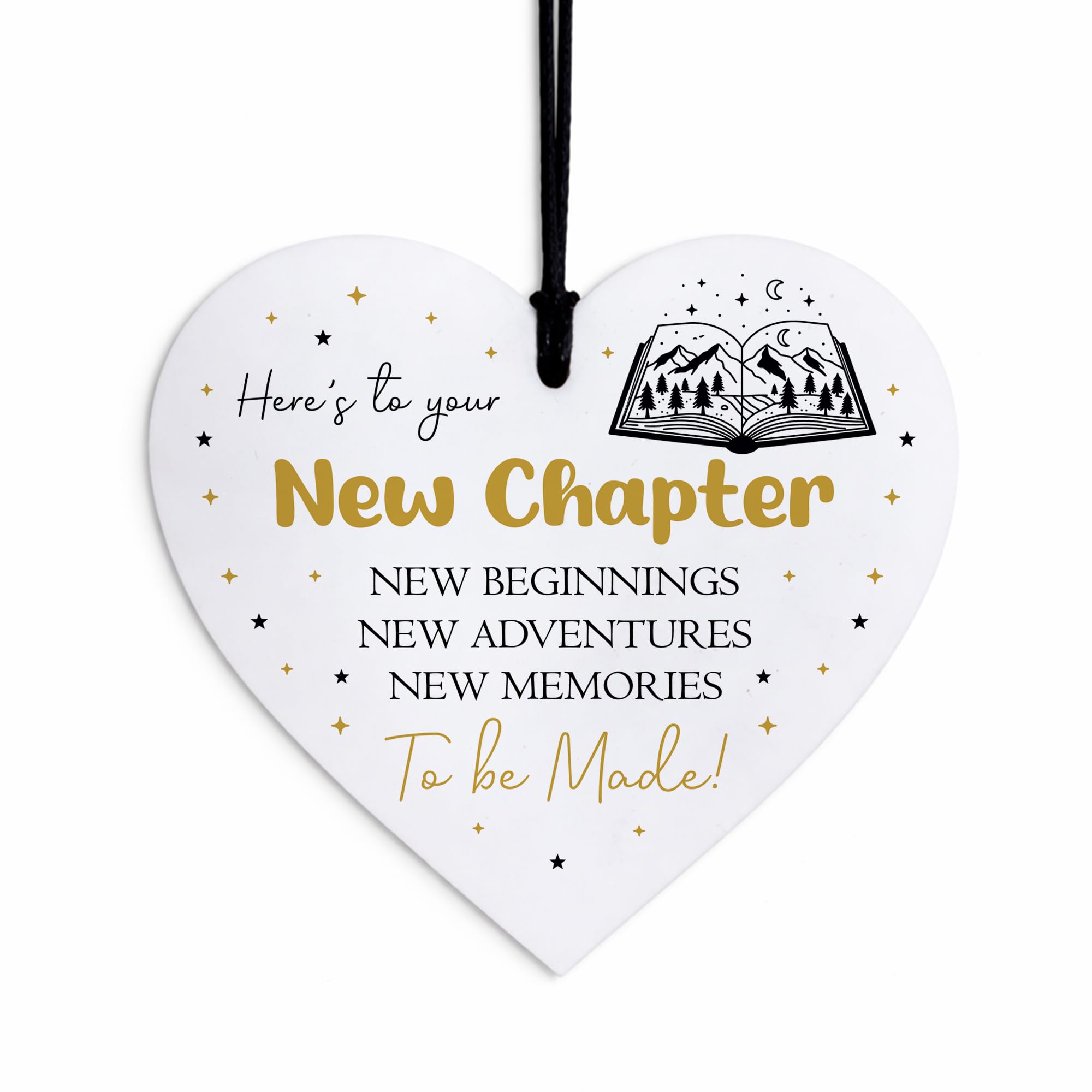 Red Ocean New Chapter Hanging White Heart Congratulations New Job Leaving Retirement Promotion Gifts For Men or Women Graduation University New Home Presents For Him Her