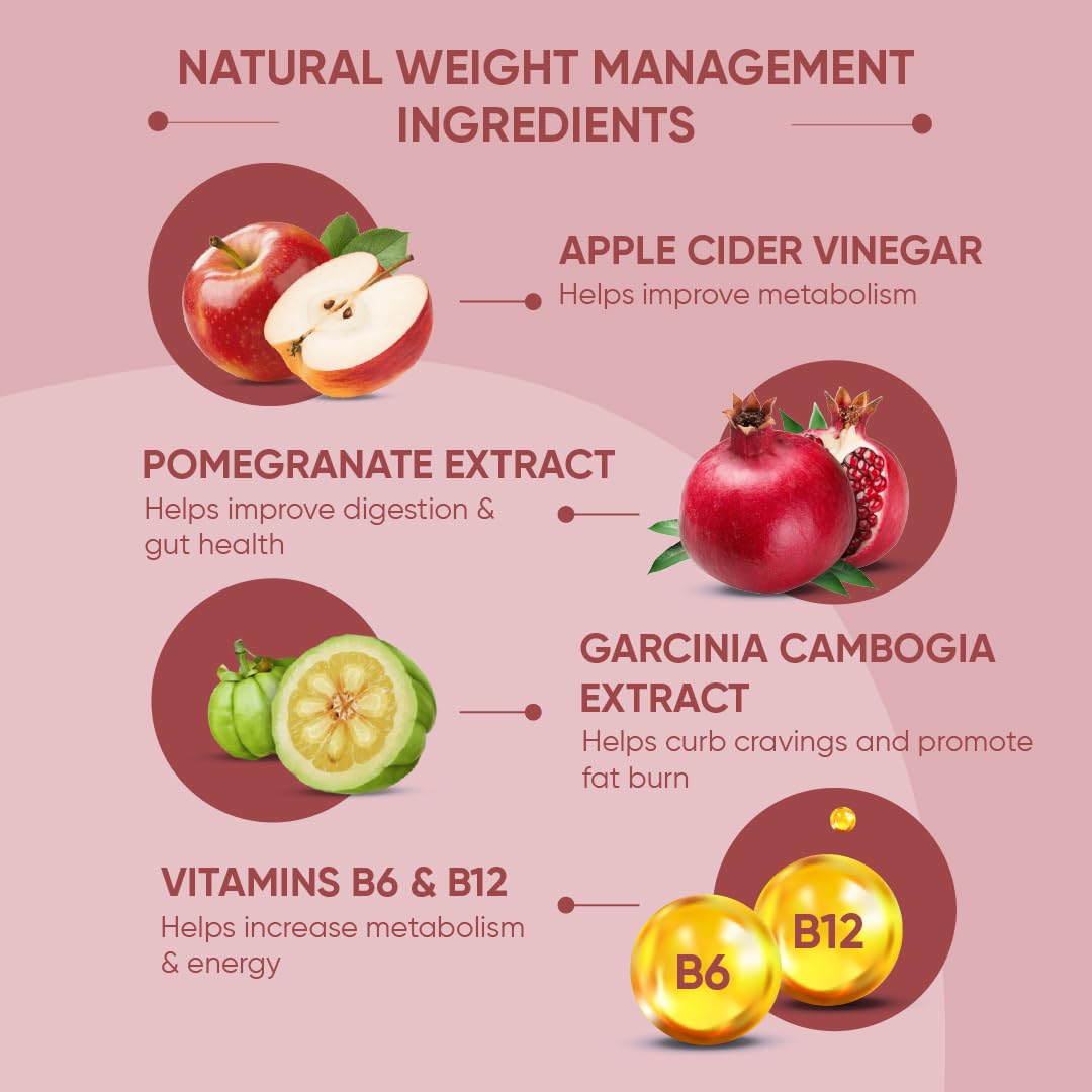 Dr. Vaidya's Apple Cider Vinegar Effervescent Tablet with Mother | For Metabolism, Weight Management | 500mg ACV | Garcinia & Pomegranate Extract | Vit B6 & B12 | Apple Flavour | No Added Sugar | (15 Tablets per Pack) Pack of 4 2