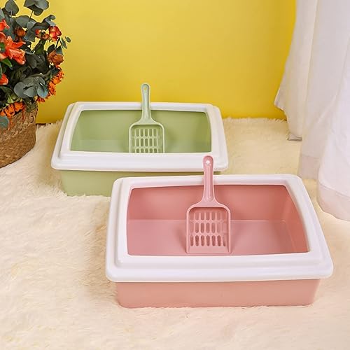 Miniatura 6 de Caja de arena para mascotas, inodoro para gatos, semicerrada, alta cerca, inodoro extraíble y lavable, caja de arena para gatos, inodoro para