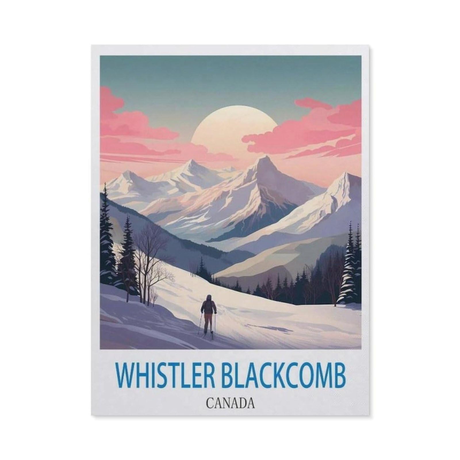 BEAYODKP DIY Diamond Art Kits，Whistler Blackcomb Canada ， Ski（40x50cm）