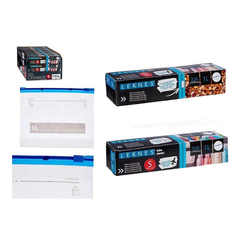 BigBuy Home Multipurpose Zip Transparent (1 L) (20 Units)