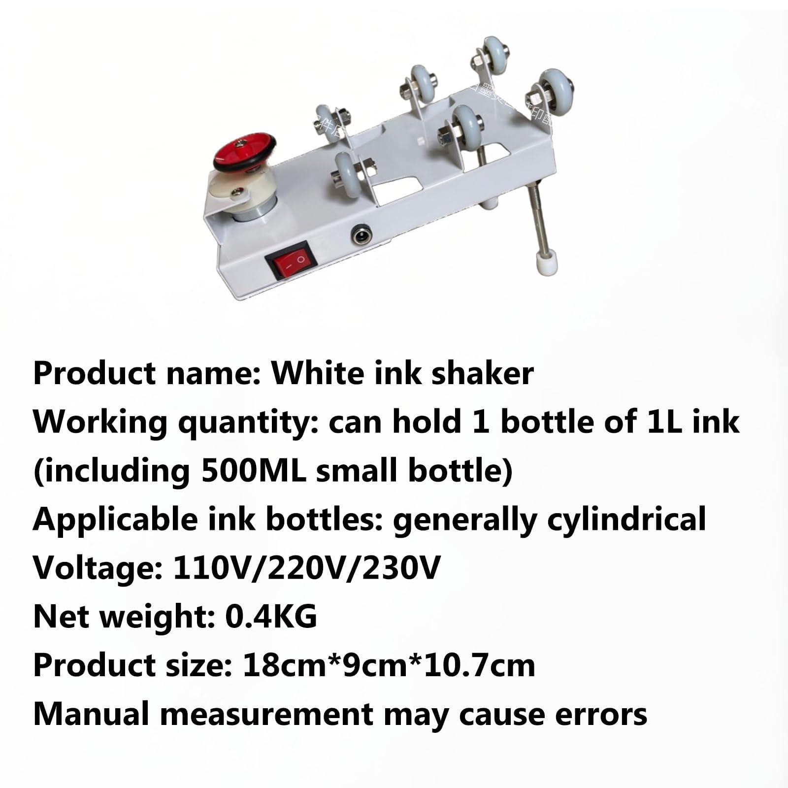 DIY Paint Shaker, Agitador De Pintura del Modelo De Mezclador Vortex, Puede Contener 1 Botella De Tinta 1l (Incluidas 500 Ml De Botellas Pequeñas), para Botellas De Tinta Cilíndricas, Pintura