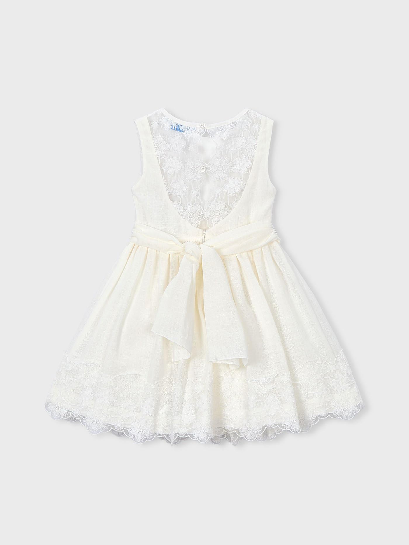 Mayoral Vestido puntillas para niña Crudo