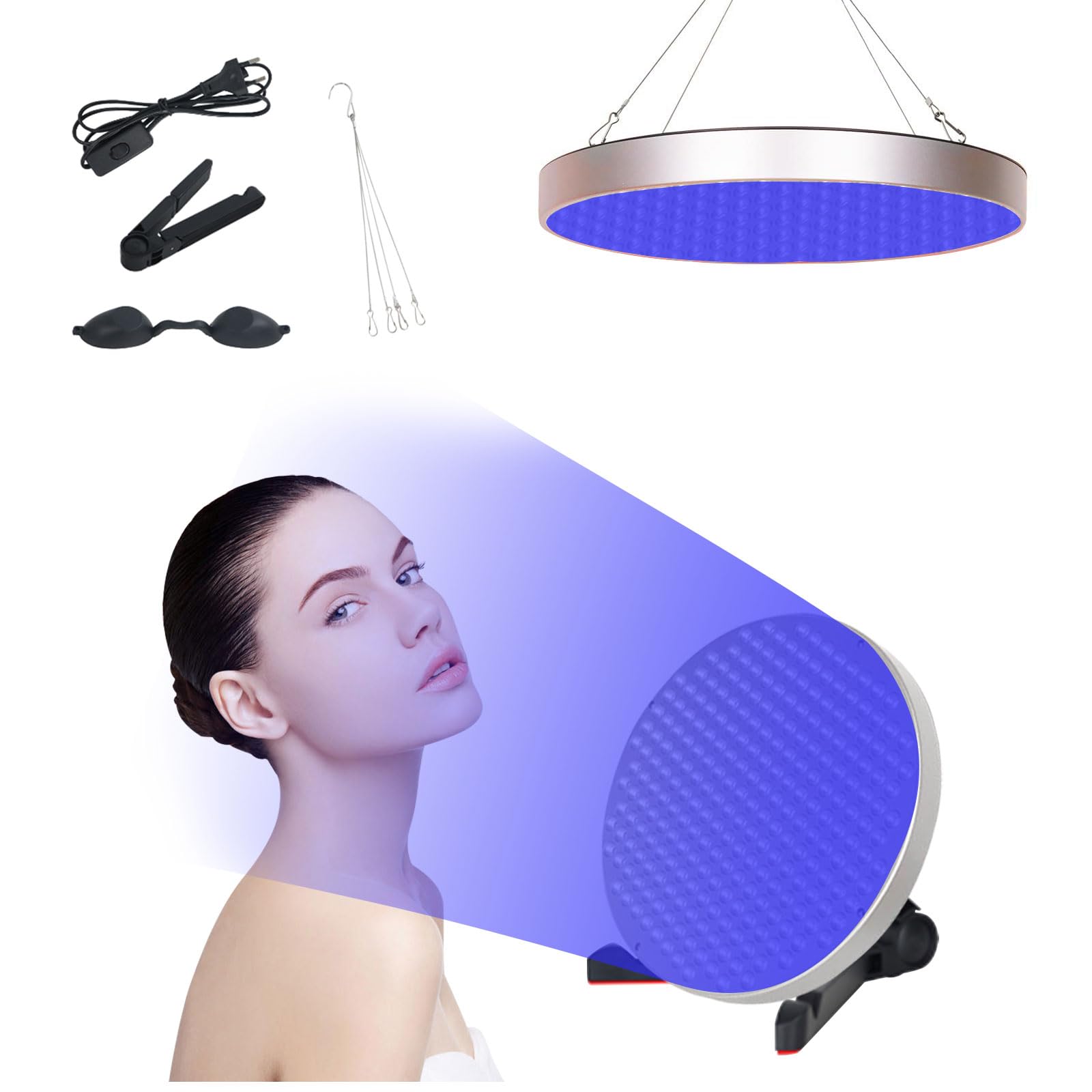 Solarium para el Hogar 50W 250 LED 460NM Portátil Lámpara de Bronceado Plegable Soporte Ajustable