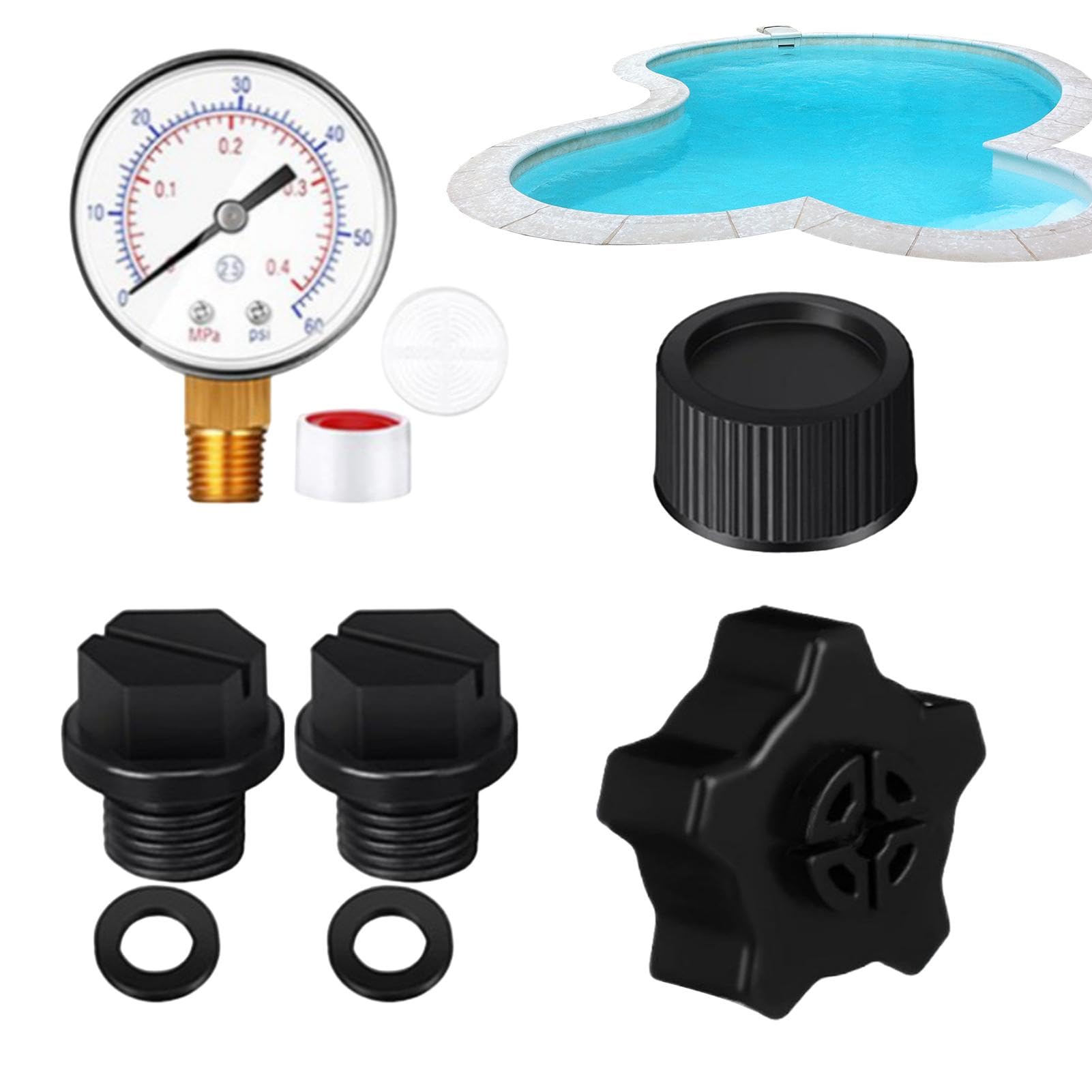 Manometro Con Filetto 1/4 Posteriore 2 Misuratori Di Pressione