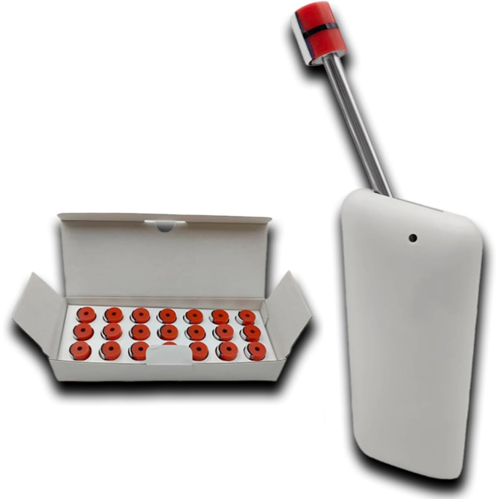 Adtzpc Sharpness Tester Knife Scale, Sharp Edge Tester with 21 Pcs Pressure Testing Caps, Sharp Edge Tester for Toys, Computers, Household Appliances, Metal Edge