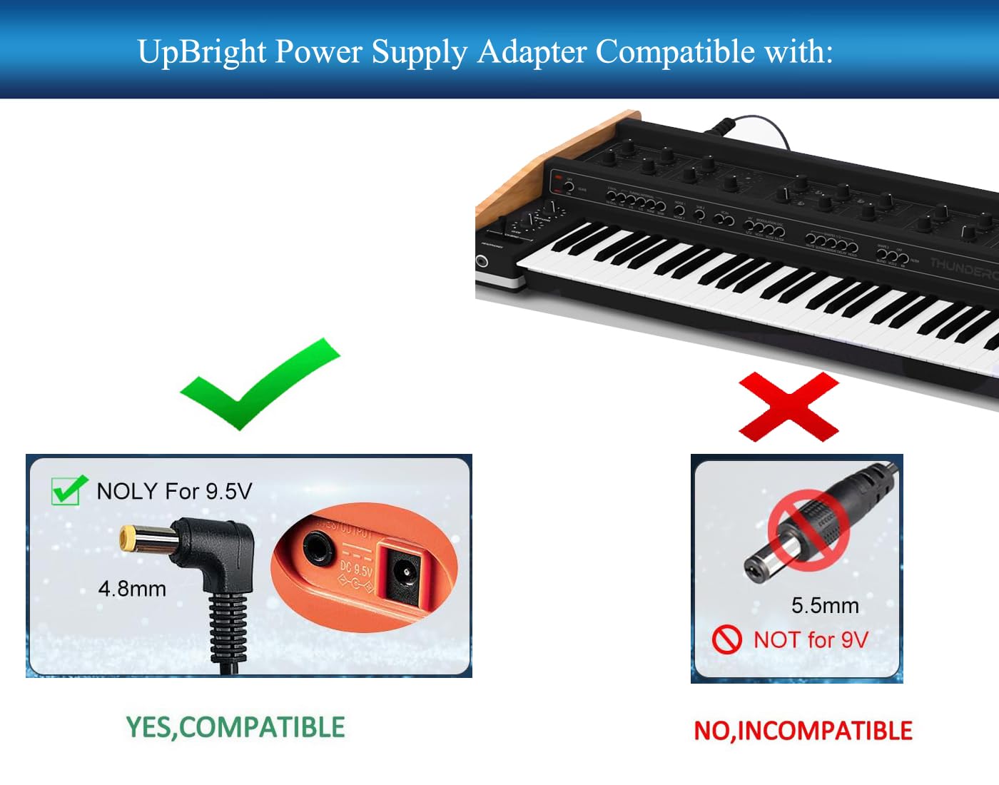 Amazon.com: UpBright 9.5V AC/DC Adapter Compatible with CASIO LK