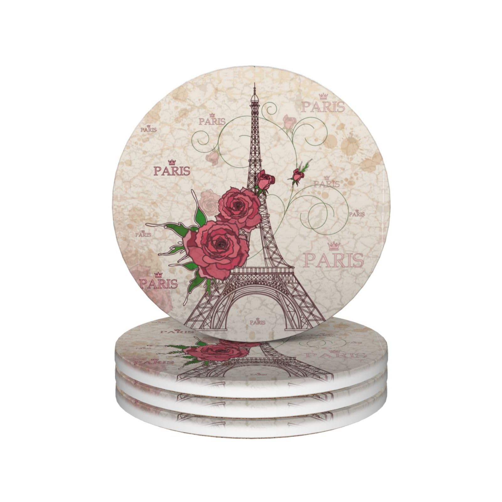 Set di 4 sottobicchieri assorbenti astratti con arte fluida