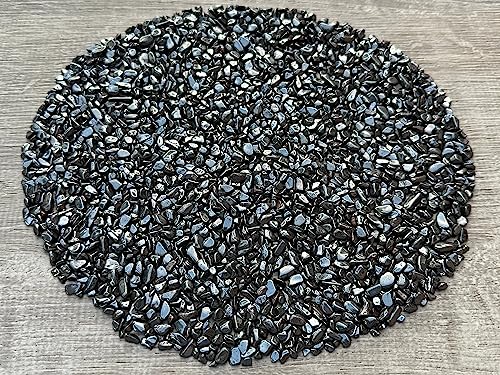 Hematite-Small Chips – Natural Mini Hematite-Small Stones, Crushed Undrilled Hematite-Small, Semi-Tumbled Genuine Hematite-Small (5 lbs Bulk)