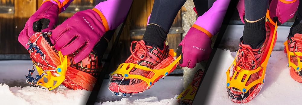 Nortec Ramponcini NORDIC 2.4 per Escursionismo e Trail Running invernale su Ghiaccio e Neve, Made in Italy, Micro Ramponi Scarpe Leggeri con Custodia