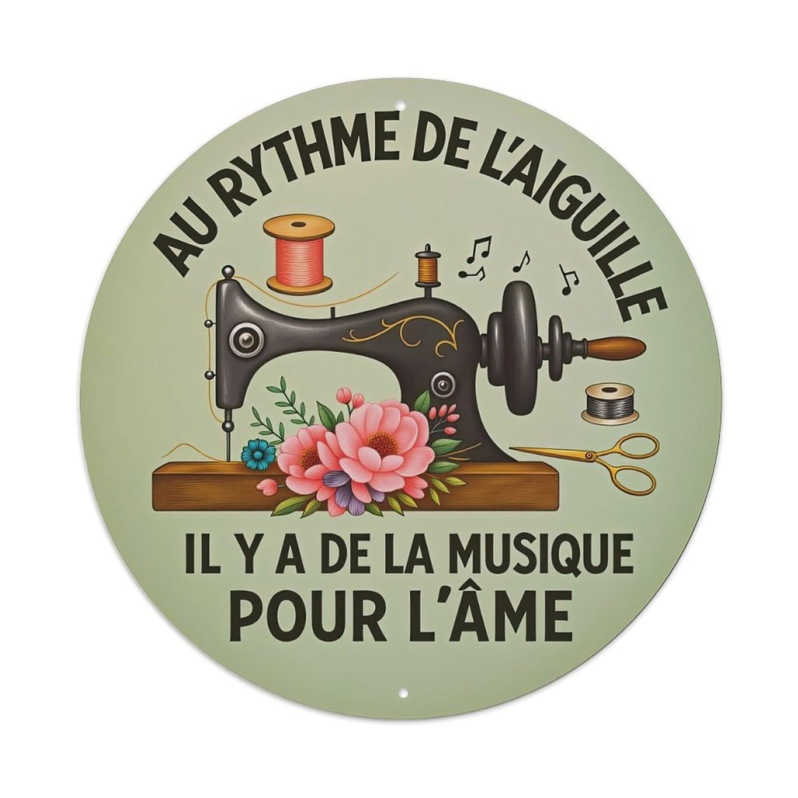 French Country Sewing Metal Tin Sign