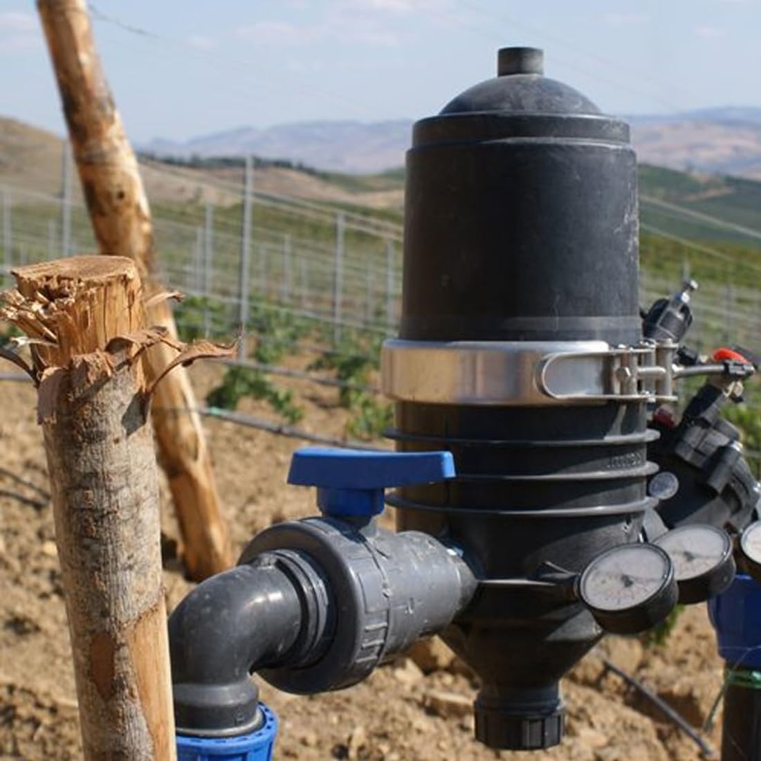 Filtro en T Rotodisk de anillas medio 3" | Filtro agricultura con abrazadera para Sistemas de Riego