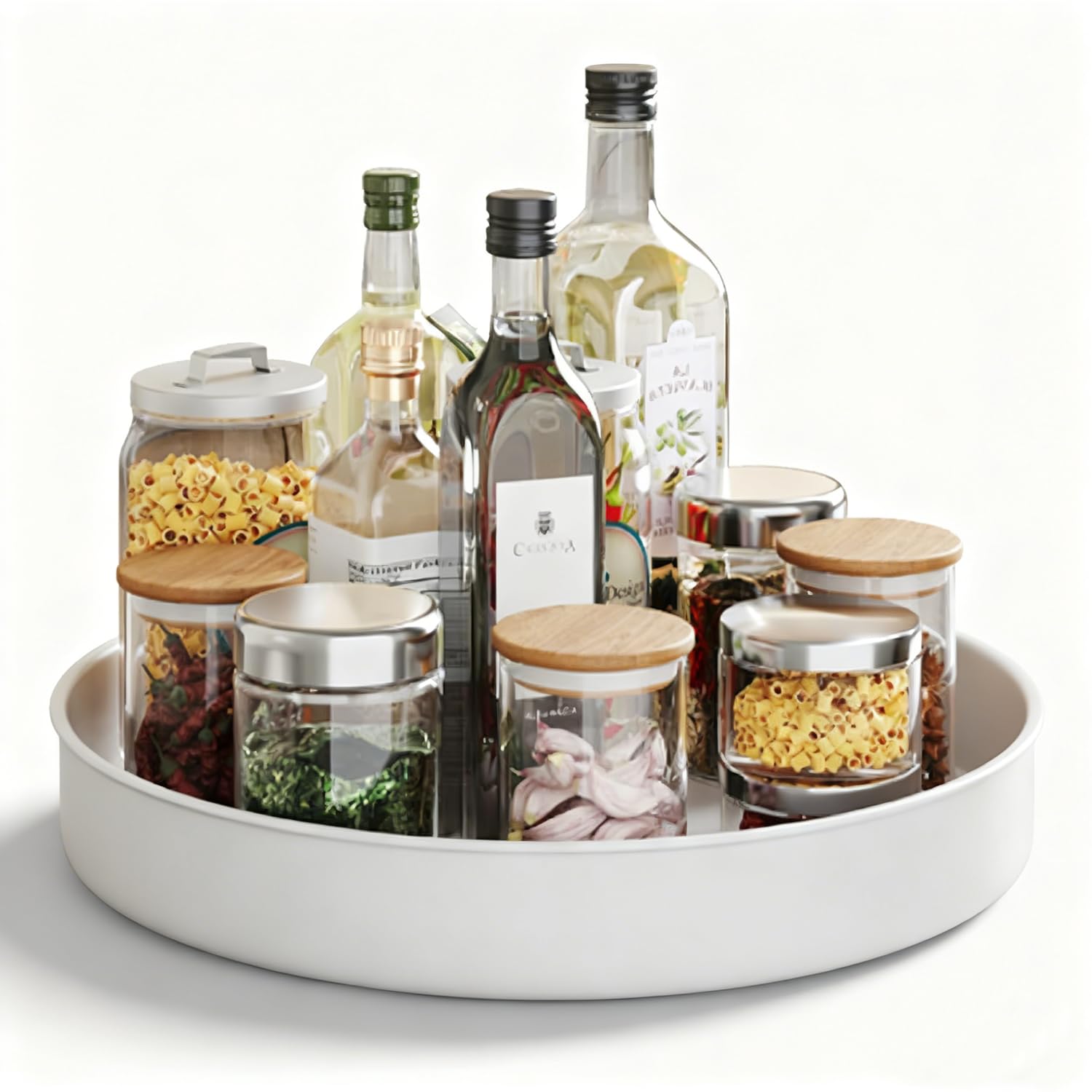 Lazy Susan Turntable,Kitchen Storage Rack,Rotating Spice Rack,Stainless Condiments Organizer,Kitchen Storage & Organisation(20cm)