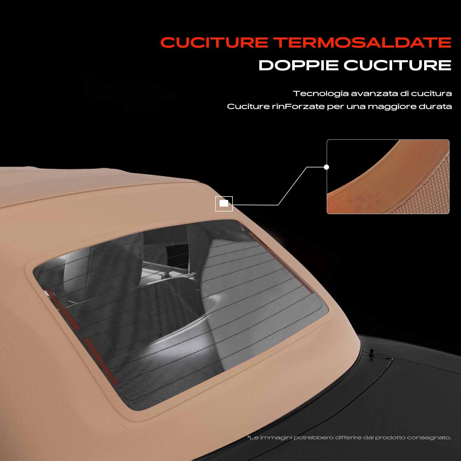Frankberg Capote soft top marrone Compatibile con Fortwo Coupé 453 Fortwo Cabriolet 453 Fortwo Cabriolet 451 Fortwo Coupé 451 Replace# A45177804018S15