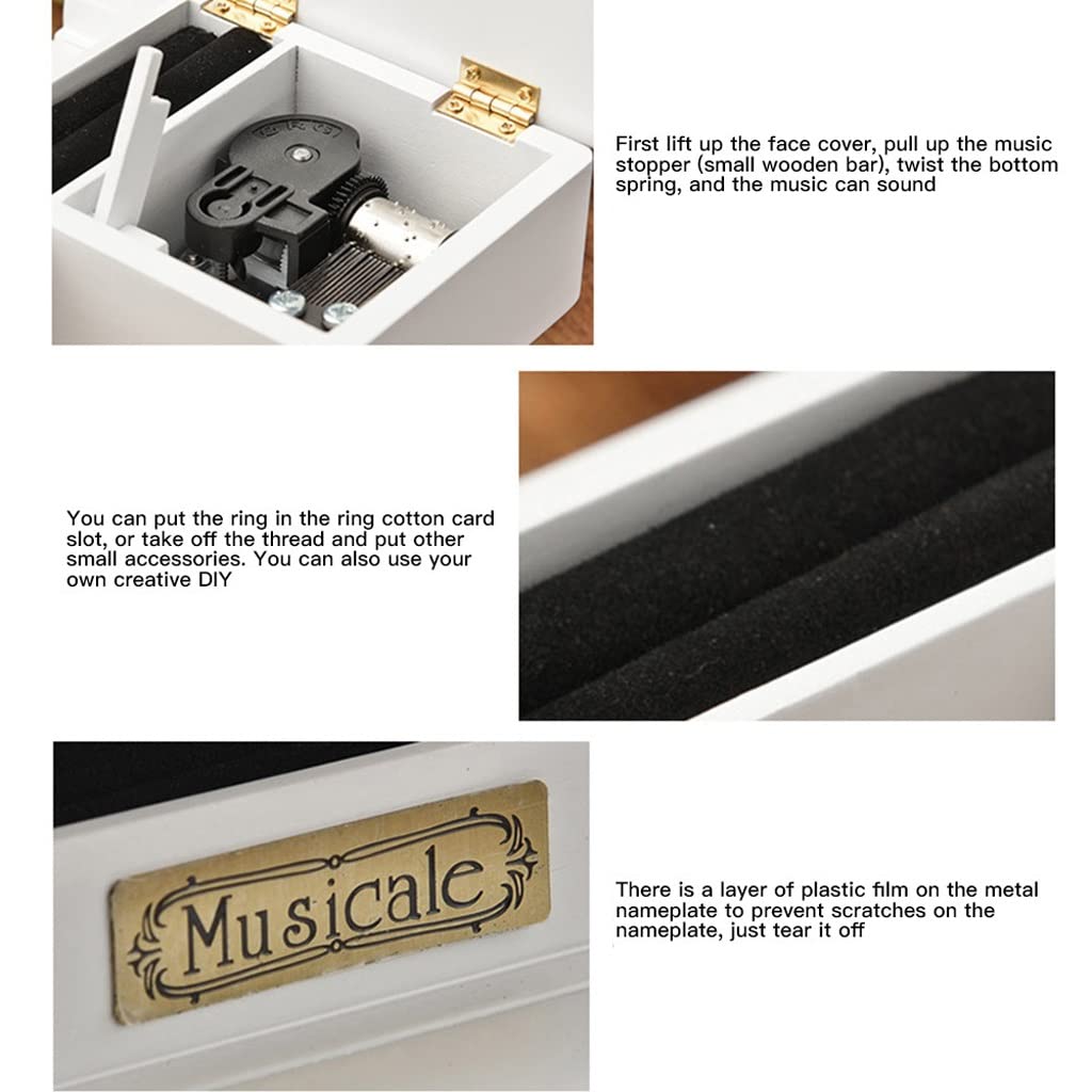 Pozytywka Pozytywka Prezent Piano Music Box z taboret drewniane pudełka muzyczne prezent na Boże Narodzenie/Urodziny/Walentynki Muzyczna Szkatułka pozytywka ozdoba