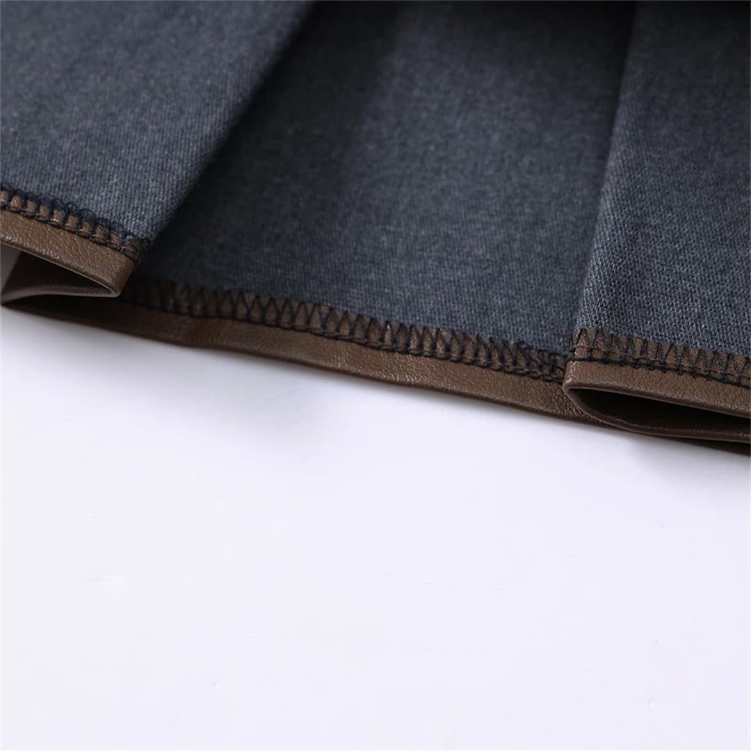 Minifalda plisada de piel sintética para mujer, cintura alta, simple, elegante, corta