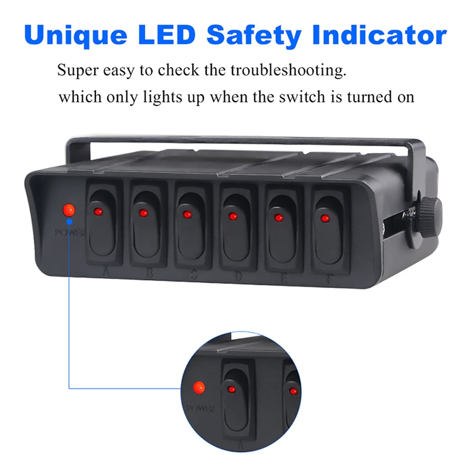 Do 12V samochodów ciężarowych Panel przełączników kołyskowych morskich z lampką kontrolną LIGHT 4 6 Gang SPST Skrzynka na łodzie jachtowe