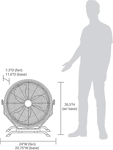 Miniatura 15 de NewAir Ventilador de exterior de alta velocidad de 20 pulgadas, soporte de piso 2 en 1 resistente al agua o ventilador de montaje en pared,