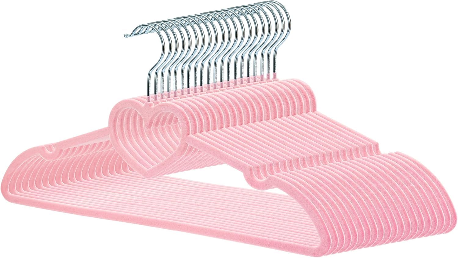 CELEORIS Pink Velvet Hangers 6 Pack, Non Slip Clothes Felt Hanger Heavy Duty for Coat, Premium Slim Space Saving Suit Hangers for Closet Organizer, 360° Rotating Silver Hook-image-24