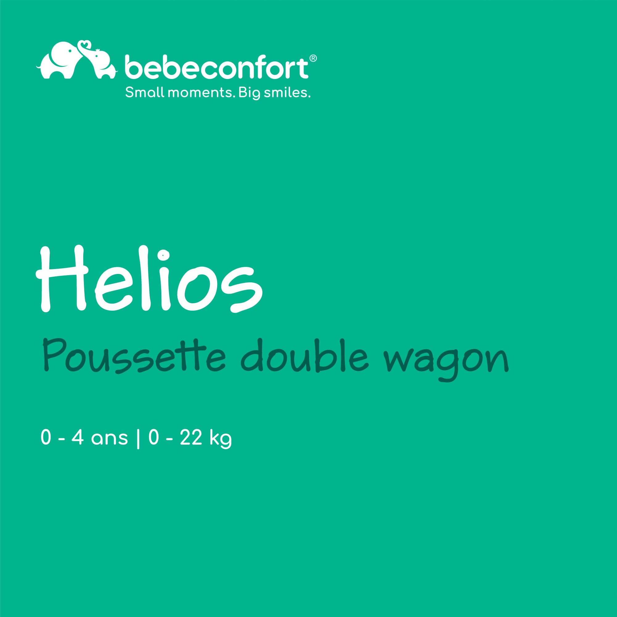 Bebeconfort Helios Poussette Double 0-4 ans 0-22 kg 2 Sièges Face-à-face Tout-terrain Pliage Compact