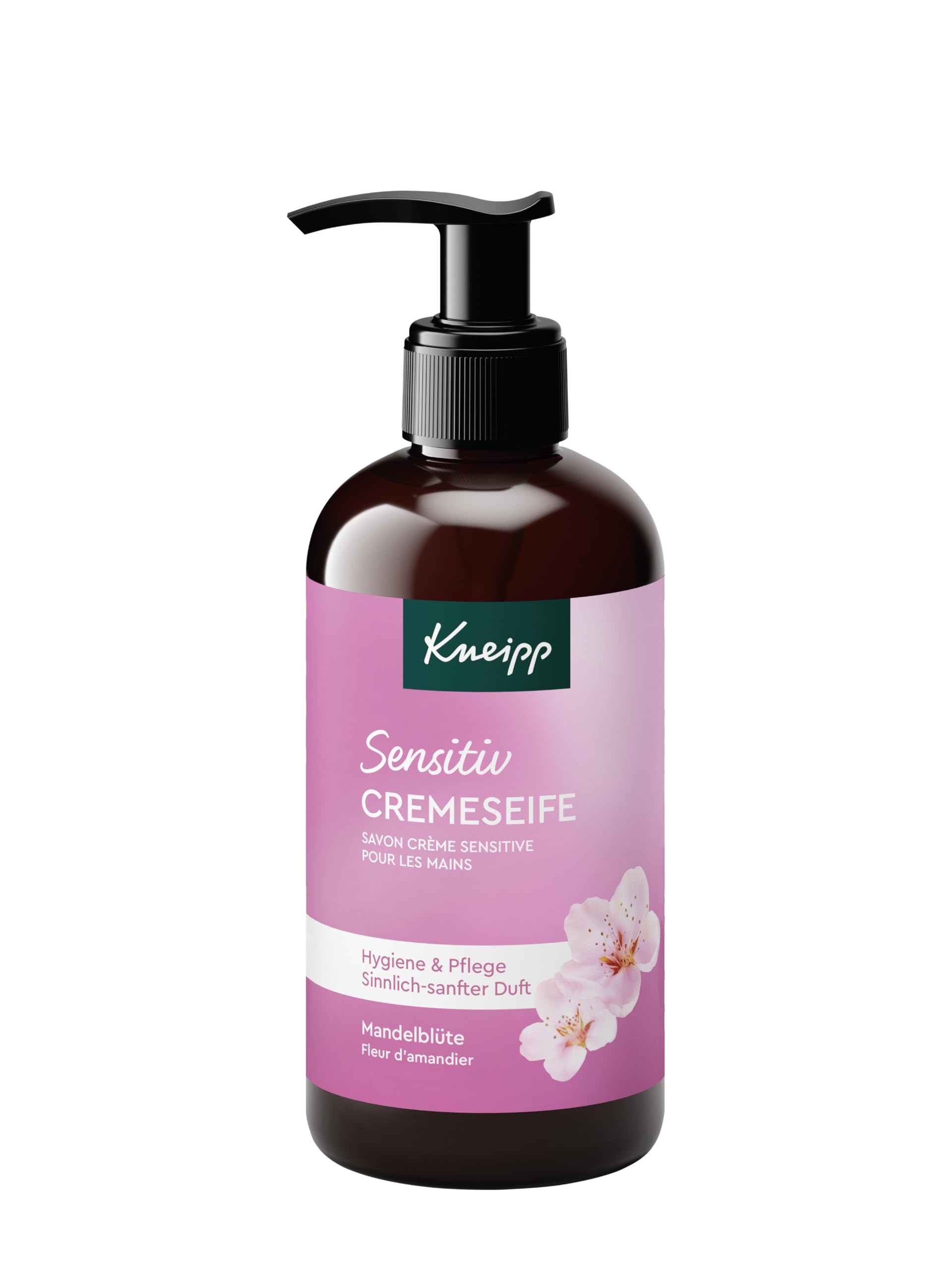 Kneipp Pflegende Cremeseife Mandelblüten, cremige Seife für eine antibakterielle Handreinigung, natürliche ätherische Öle für ein besonderes Dufterlebnis, 250 ml