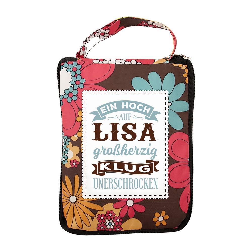 Personalisiert Einkaufs-/Strandtasche 'Lisa' Mit Blumenmuster – Faltbar, Strapazierfähig, Geschenkidee