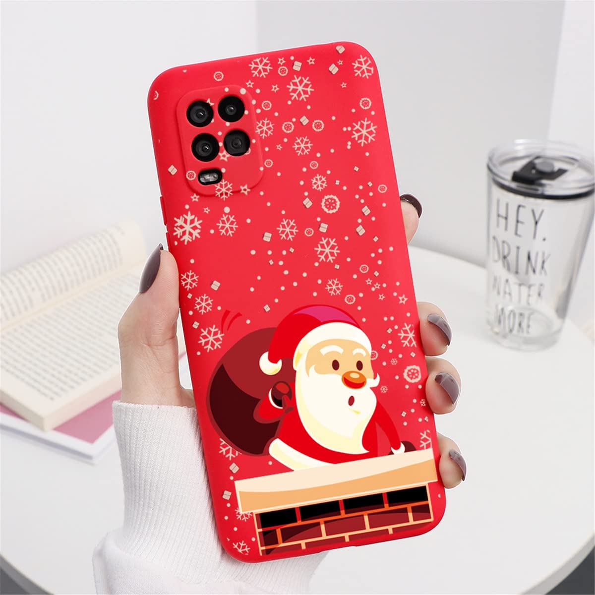 Yoedge 2 Custodie Per Xiaomi Redmi Note 8T - Cover Morbida In Silicone Con Disegno Alce E Babbo Natale - Antiurto E Ultra Sottile