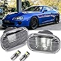 JDM White Led side marker lights for Toyota Supra (JZA80) 1993-1998 Fender Clear Lens Turn Signal Markers Lamp Housing with T10 LED Bulbs 
