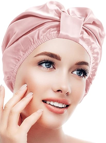 Amazon ナイトキャップ シルク シルクキャップ 天然シルク100 シルクナイトキャップ ゴム サイズ調整可能 ロングヘア ショートヘア 対応 ヘアキャップ ツヤ髪 摩擦軽減 就寝用 産後用 ピンク ヘアバンド ターバン 通販