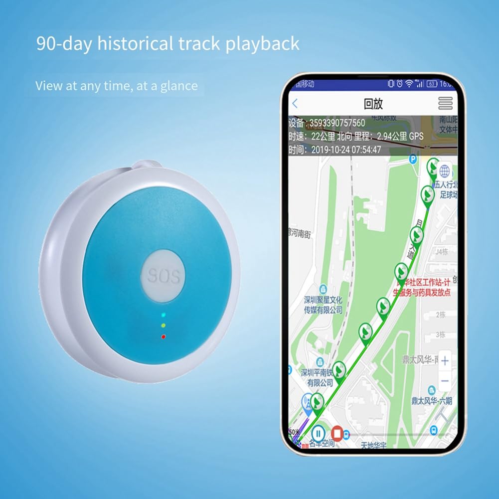 Localizzatore GPS 4G Allarme Personale di Risposta alle Emergenze Blu ABS + PC Localizzatore Sicuro per Bambini con Funzione di Conversazione per Bambini Anziani