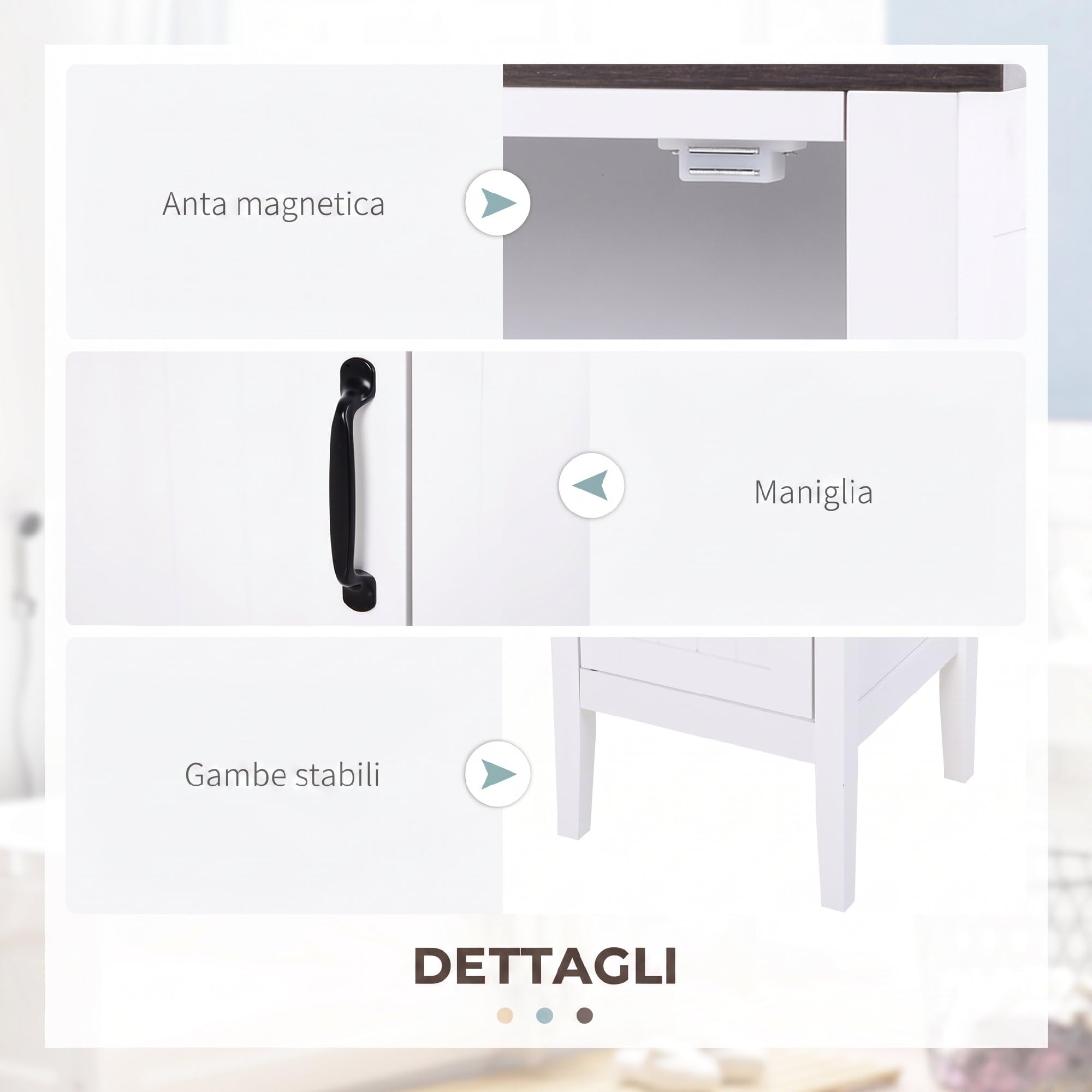 HOMCOM Mobile Bagno Alto Stretto con 3 Ripiani Aperti 40x38x162.5 cm Bianco | Mobiletto Bagno Salvaspazio, Ripiano Regolabile, per Lavanderia